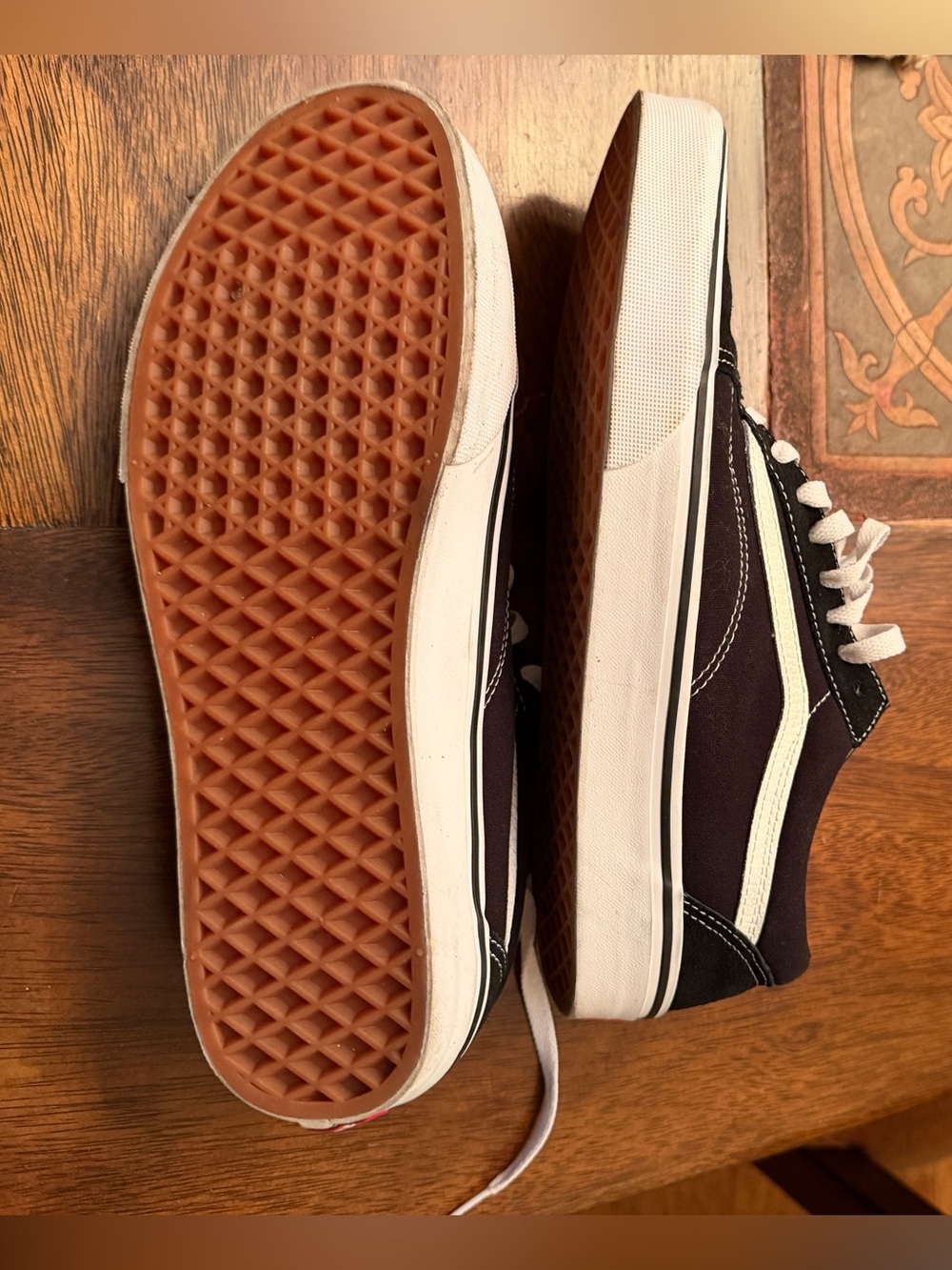 Vans Black Canvas Low-Top Sneakers with White Stripe and Gum Outsole